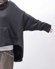 【studio b3】 UNISEX OVERSIZED COTTON SWEAT HOODIE SHB2161_BLACK