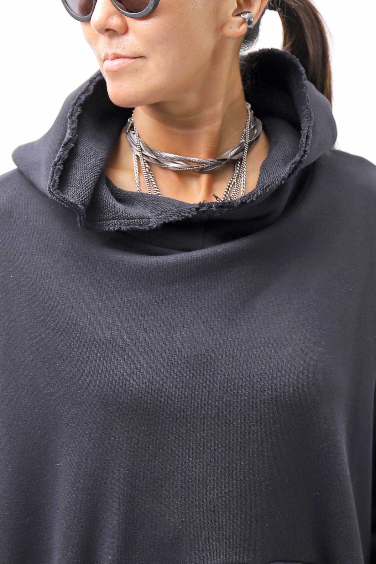 【studio b3】 UNISEX OVERSIZED COTTON SWEAT HOODIE SHB2161_BLACK