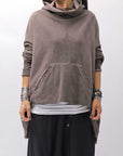 【studio b3】 UNISEX OVERSIZED COTTON SWEAT HOODIE SHB2161_TRUFFLE OLD DYE