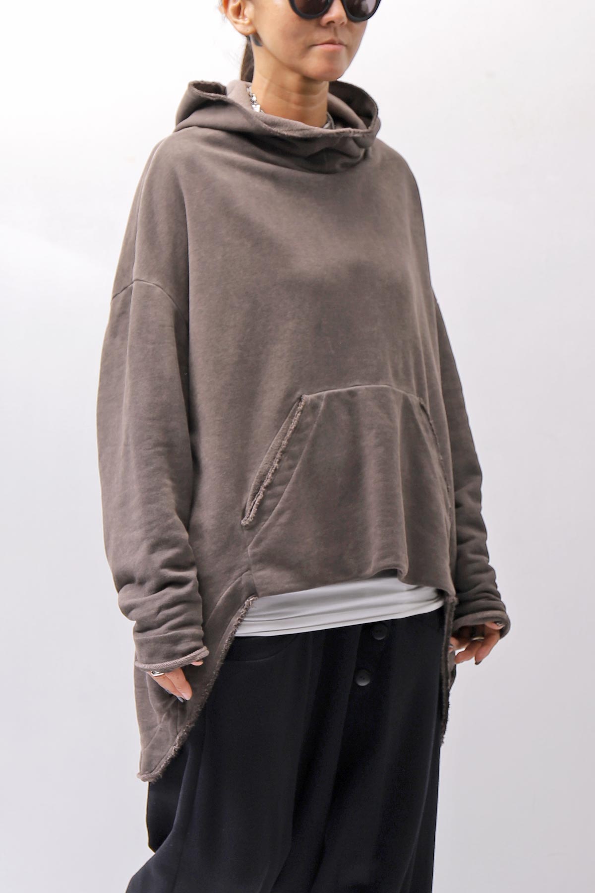 【studio b3】 UNISEX OVERSIZED COTTON SWEAT HOODIE SHB2161_TRUFFLE OLD DYE