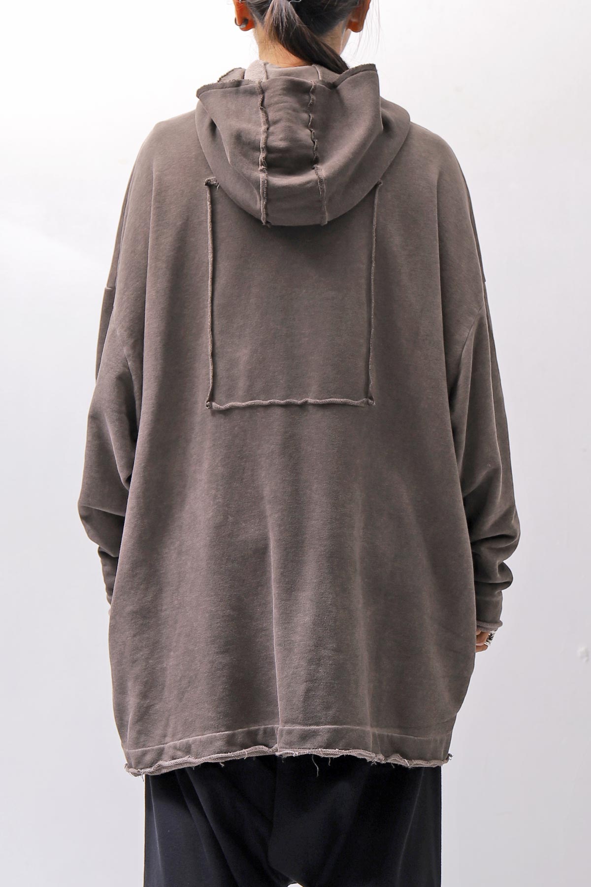 【studio b3】 UNISEX OVERSIZED COTTON SWEAT HOODIE SHB2161_TRUFFLE OLD DYE