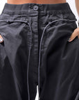 【RUNDHOLZ】 UNISEX SIDE TUCK ICONIC COTTON PANTS_BLACK