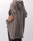 【studio b3】 UNISEX OVERSIZED COTTON SWEAT HOODIE SHB2161_TRUFFLE OLD DYE