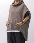 【studio b3】 UNISEX OVERSIZED COTTON SWEAT HOODIE SHB2161_TRUFFLE OLD DYE
