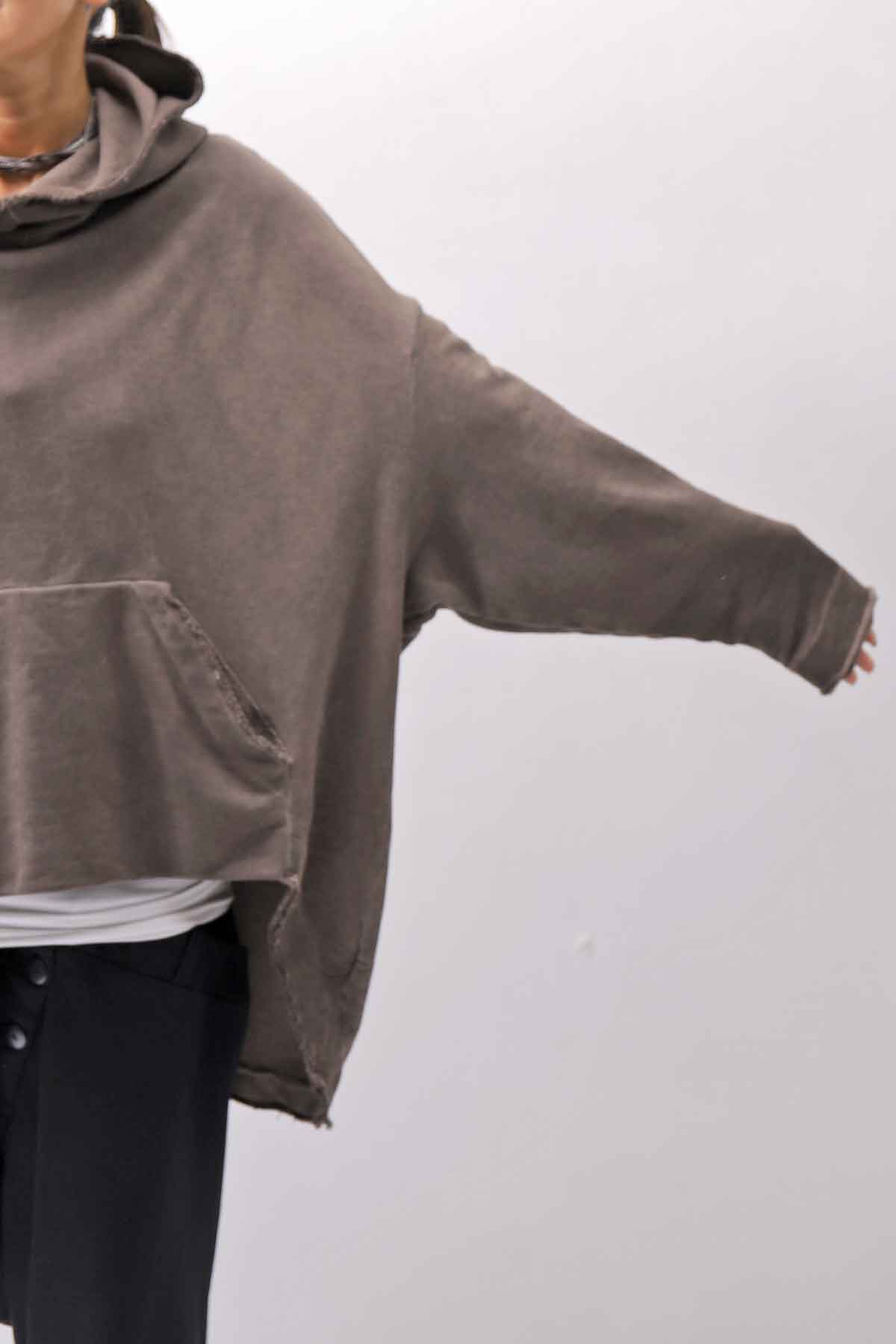 【studio b3】 UNISEX OVERSIZED COTTON SWEAT HOODIE SHB2161_TRUFFLE OLD DYE