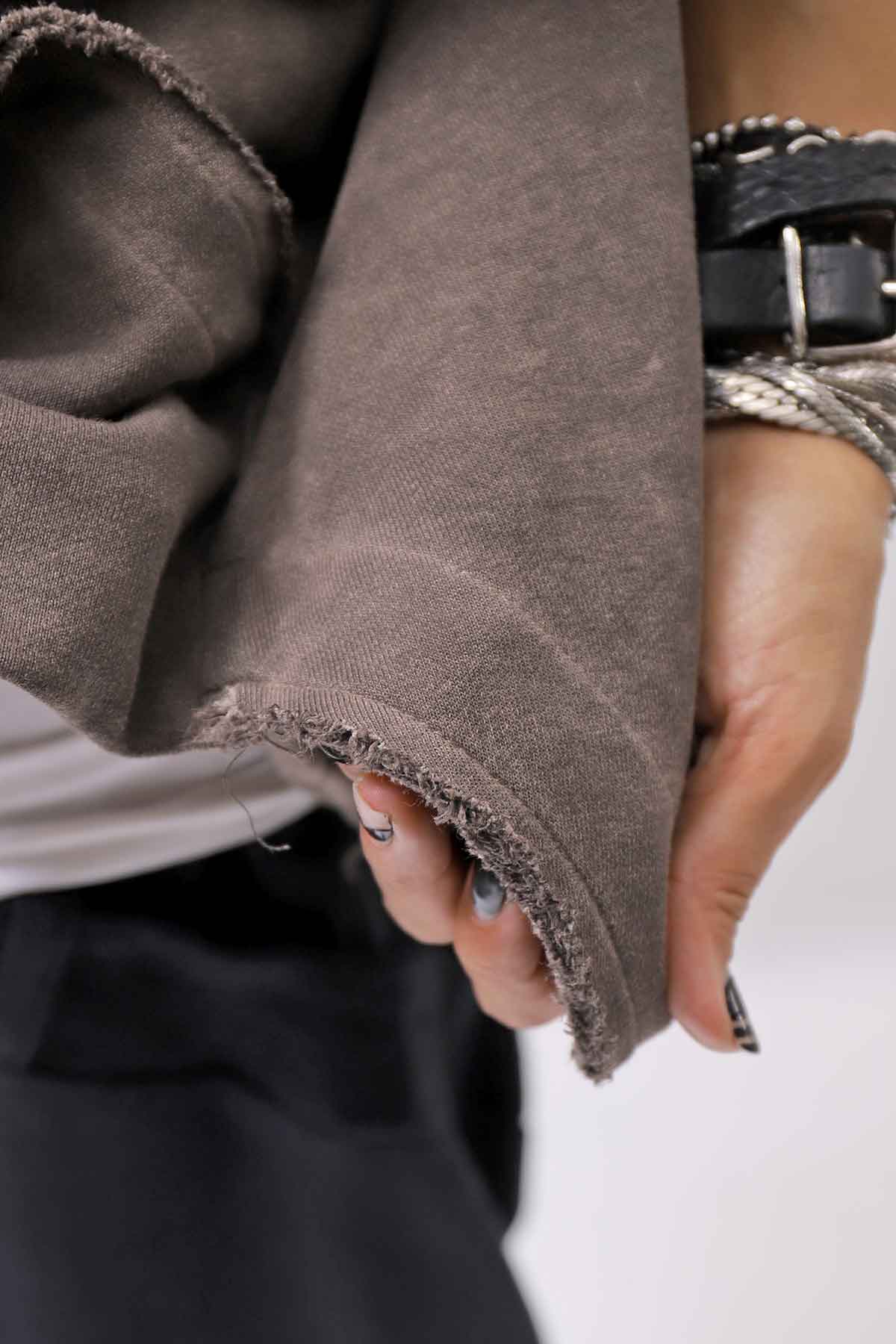 【studio b3】 UNISEX OVERSIZED COTTON SWEAT HOODIE SHB2161_TRUFFLE OLD DYE