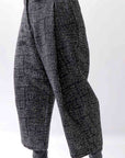 【NOSTRASANTISSIMA】 UNISEX TWEED FRONT TUCK PANTS P118_TWEED BLACK