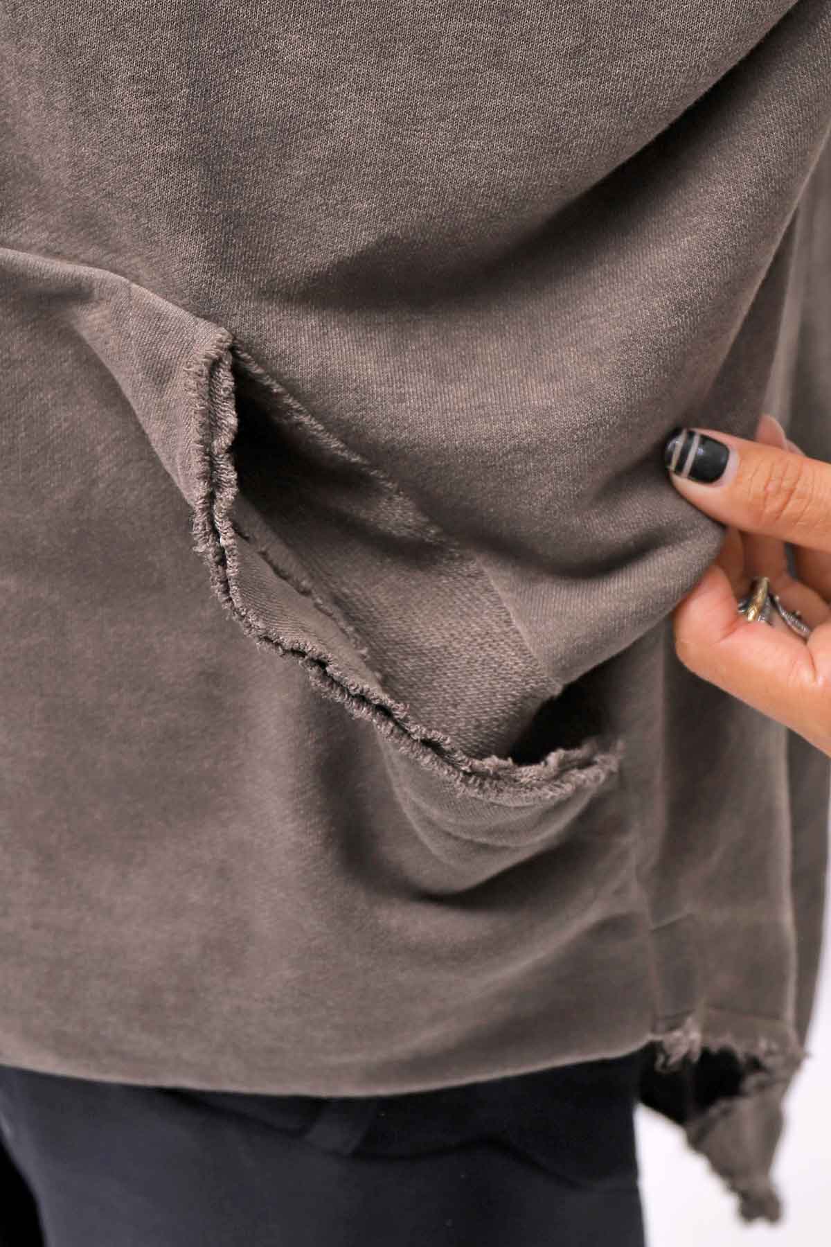 【studio b3】 UNISEX OVERSIZED COTTON SWEAT HOODIE SHB2161_TRUFFLE OLD DYE