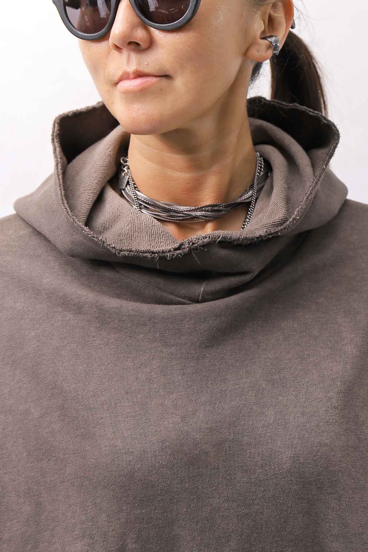 【studio b3】 UNISEX OVERSIZED COTTON SWEAT HOODIE SHB2161_TRUFFLE OLD DYE
