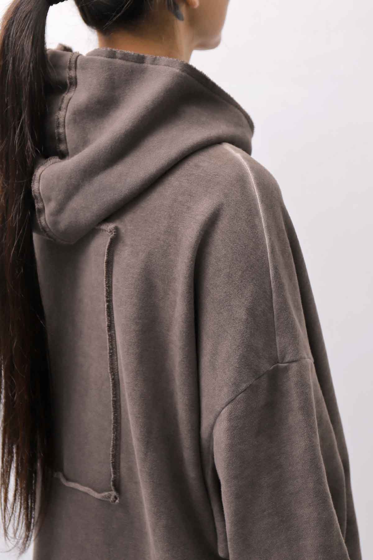 【studio b3】 UNISEX OVERSIZED COTTON SWEAT HOODIE SHB2161_TRUFFLE OLD DYE