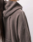 【studio b3】 UNISEX OVERSIZED COTTON SWEAT HOODIE SHB2161_TRUFFLE OLD DYE
