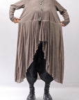 【studio b3】 ASYMMETRY TUNIC TOPS SHB2219_TRUFFLE OLD DYE