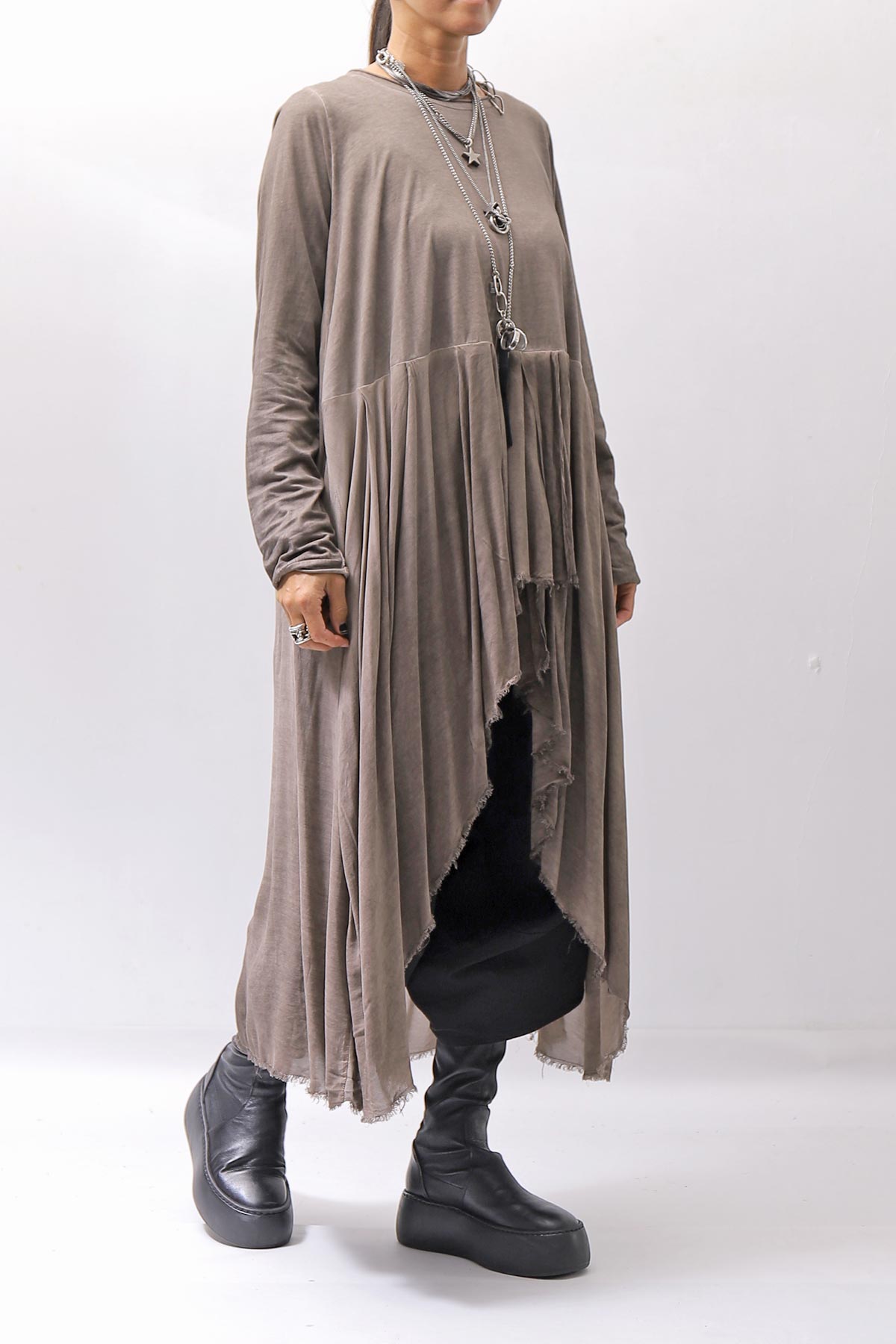 【studio b3】 ASYMMETRY TUNIC TOPS SHB2219_TRUFFLE OLD DYE