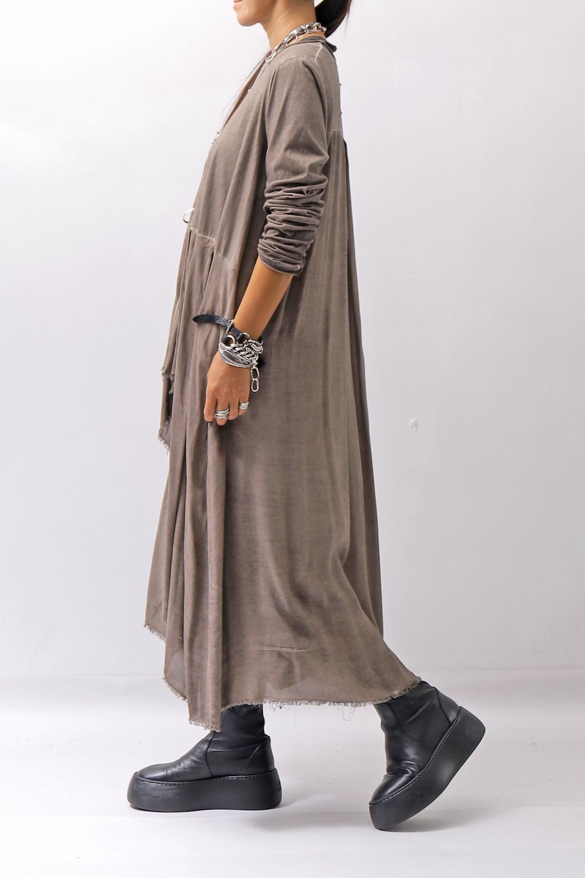 【studio b3】 ASYMMETRY TUNIC TOPS SHB2219_TRUFFLE OLD DYE
