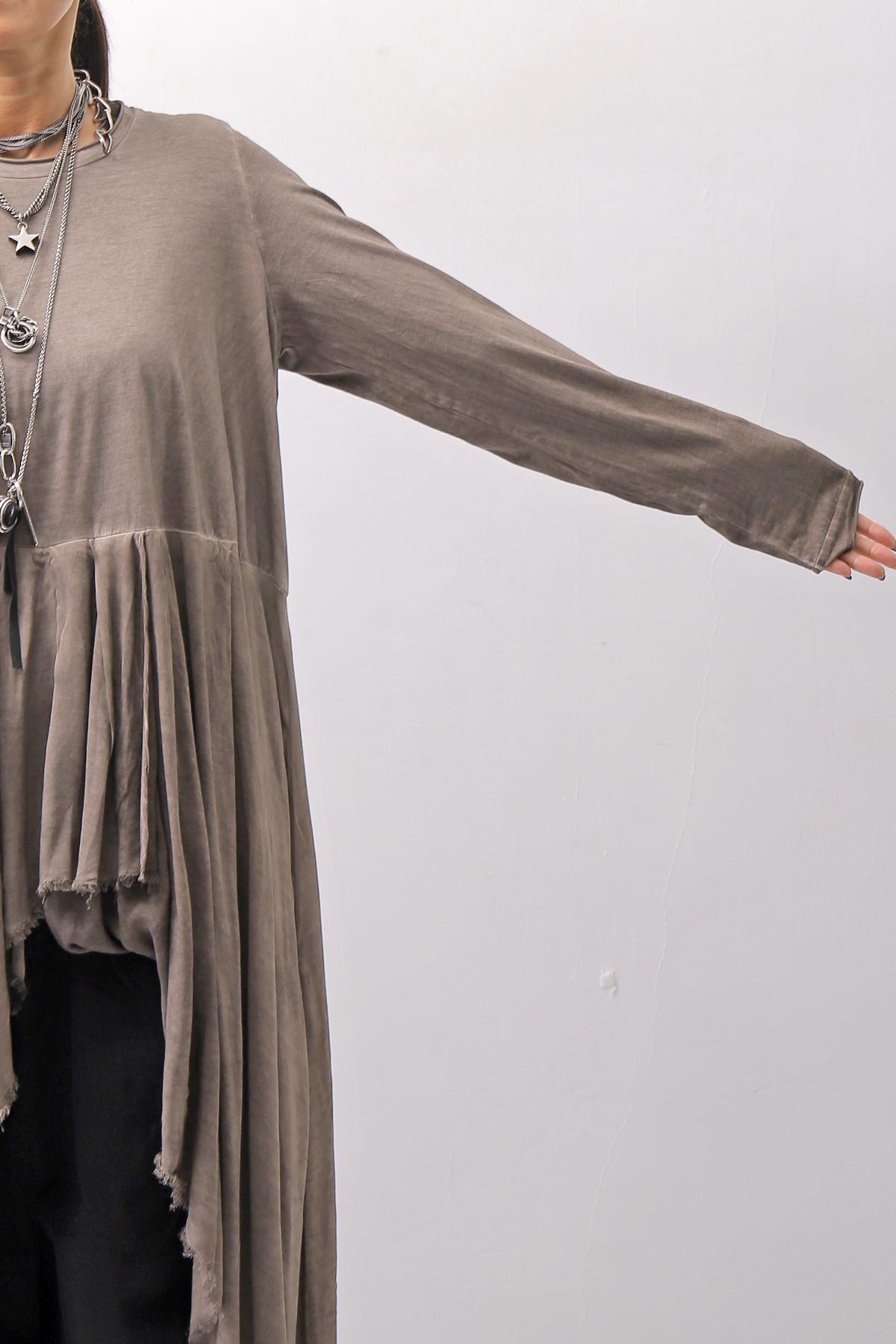 【studio b3】 ASYMMETRY TUNIC TOPS SHB2219_TRUFFLE OLD DYE