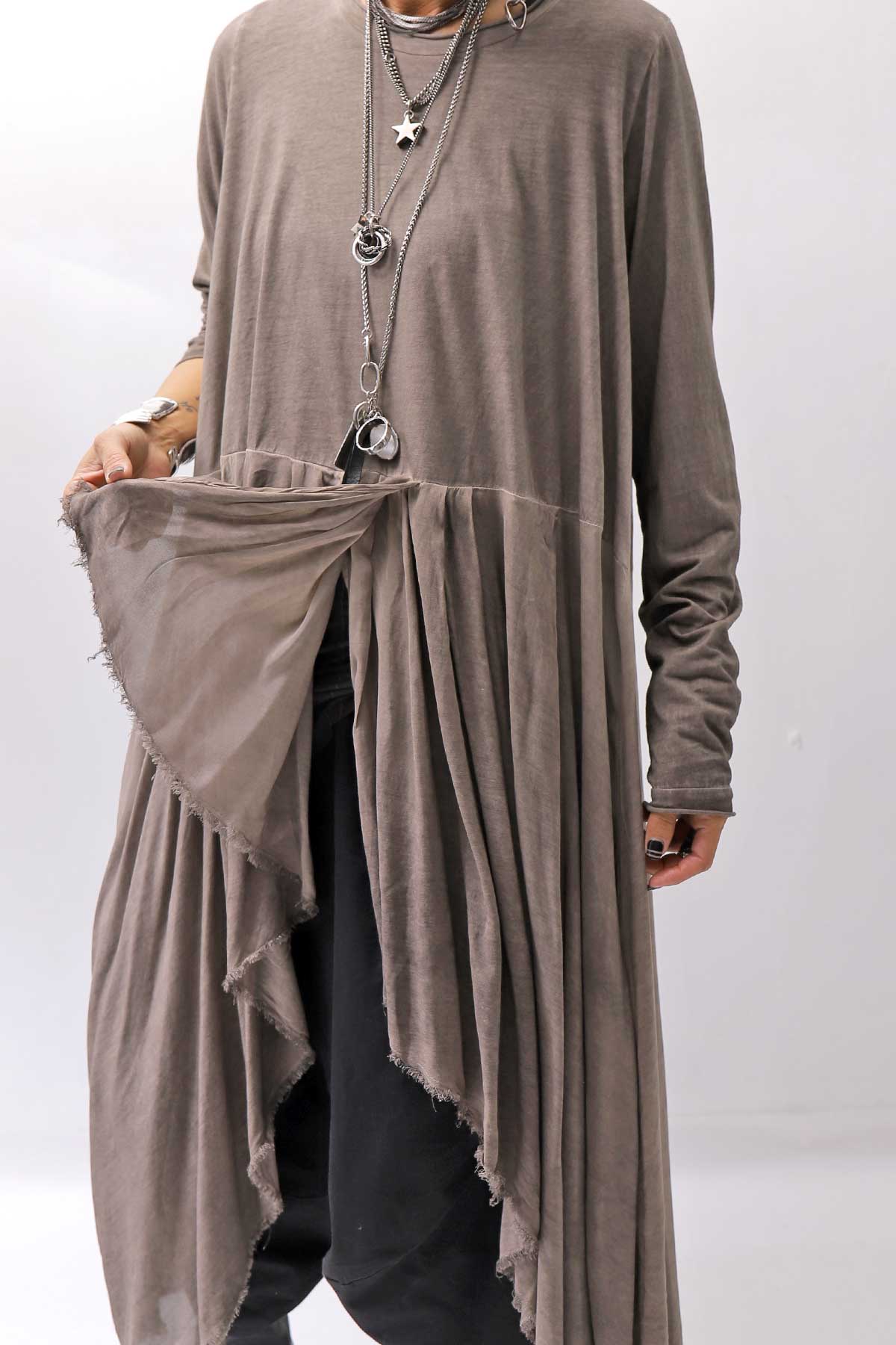 【studio b3】 ASYMMETRY TUNIC TOPS SHB2219_TRUFFLE OLD DYE