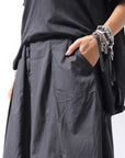 【RUNDHOLZ】 FRONT TUCK WIDE COTTON PANTS_BLACK