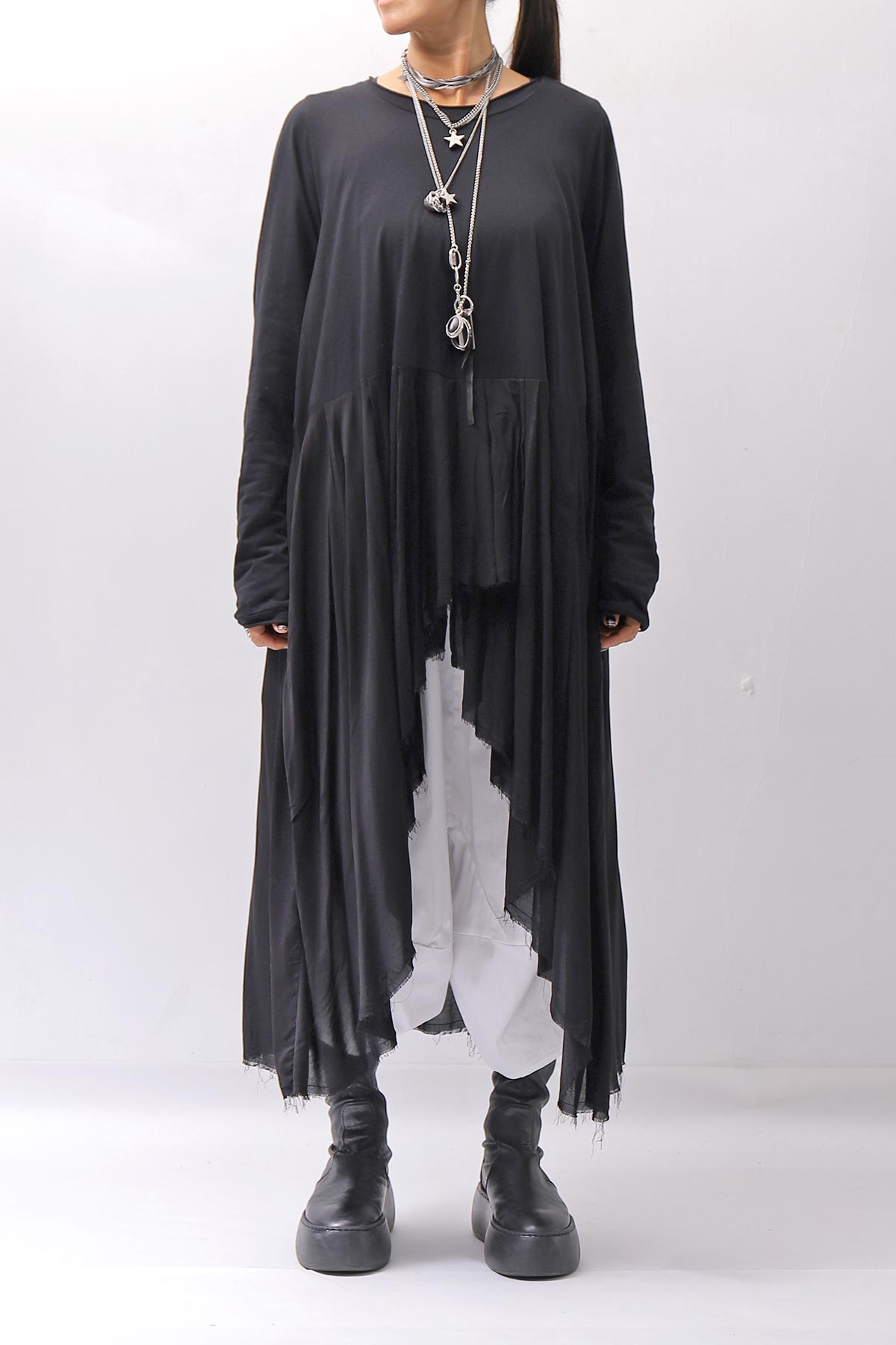 【studio b3】 ASYMMETRY TUNIC TOPS SHB2219_BLACK