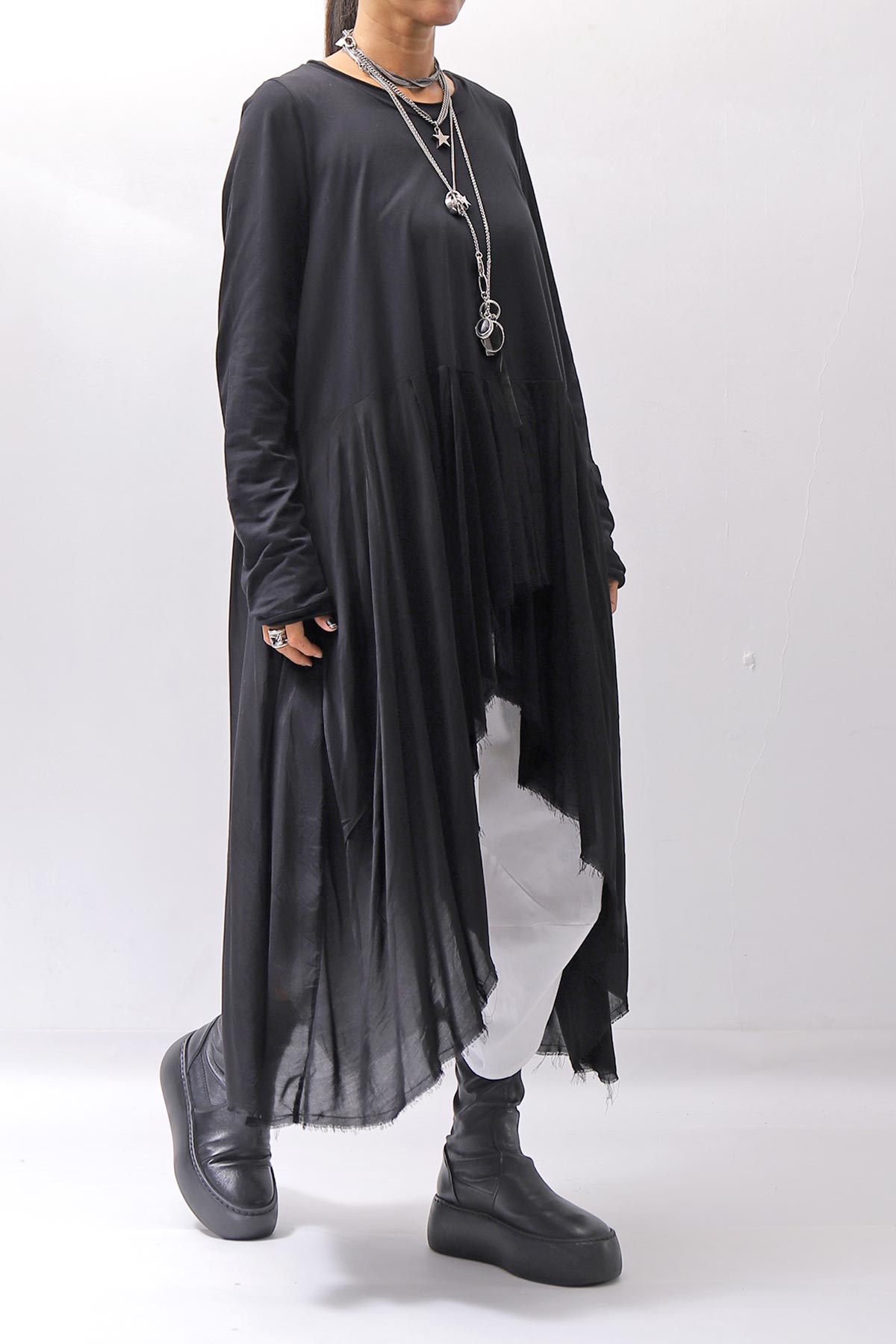 【studio b3】 ASYMMETRY TUNIC TOPS SHB2219_BLACK