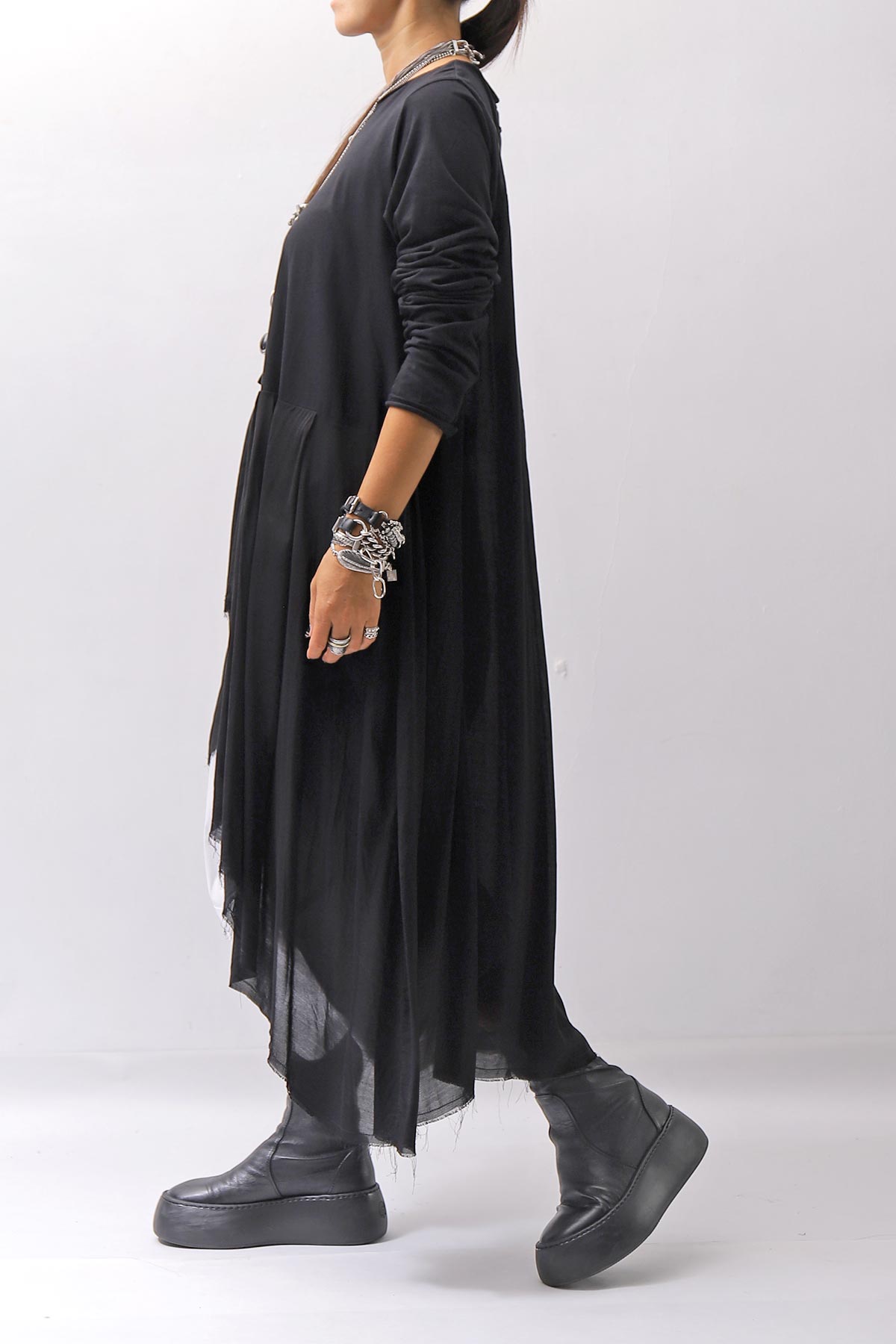 【studio b3】 ASYMMETRY TUNIC TOPS SHB2219_BLACK