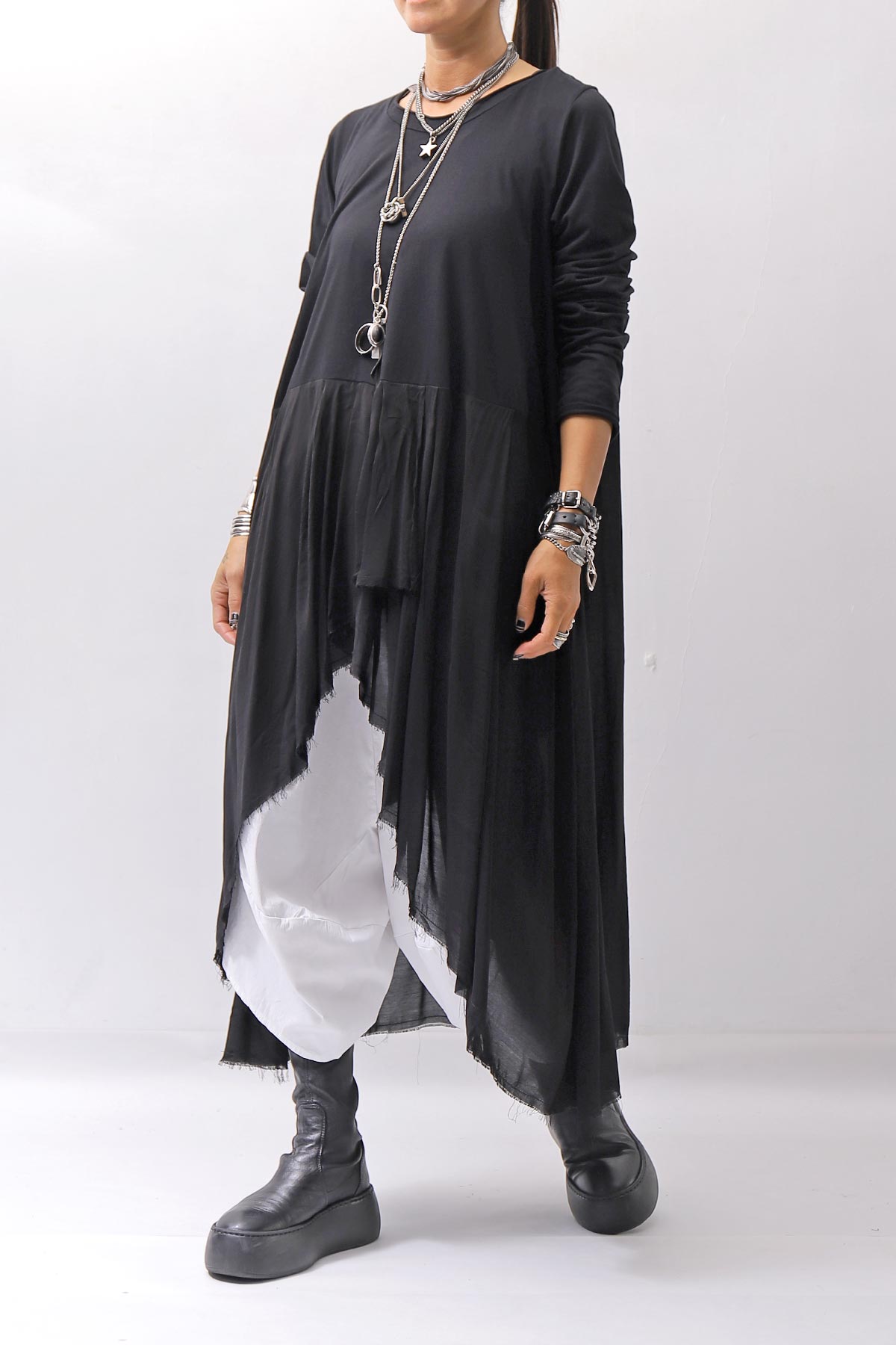 【studio b3】 ASYMMETRY TUNIC TOPS SHB2219_BLACK