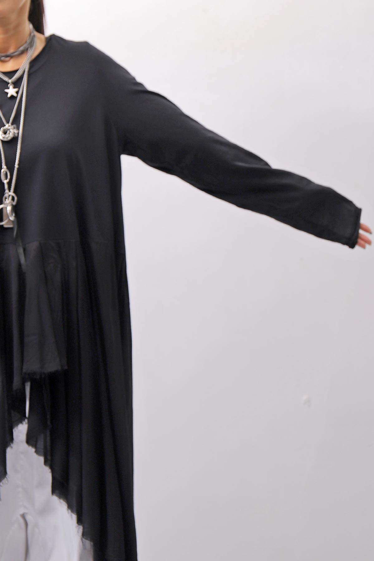 【studio b3】 ASYMMETRY TUNIC TOPS SHB2219_BLACK