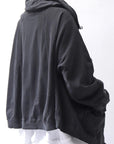 【RUNDHOLZ】 UNISEX DOUBLE LAYERED RELAX FIT ZIP-UP HOODIE_BLACK
