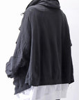 【RUNDHOLZ】 UNISEX DOUBLE LAYERED RELAX FIT ZIP-UP HOODIE_BLACK