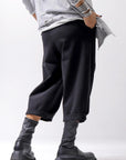 【NOSTRASANTISSIMA】 UNISEX STRETCH FRONT TUCK PANTS P118_BLACK