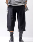 【NOSTRASANTISSIMA】 UNISEX STRETCH FRONT TUCK PANTS P118_BLACK