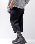 【NOSTRASANTISSIMA】 UNISEX STRETCH FRONT TUCK PANTS P118_BLACK