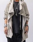 【RUNDHOLZ】 UNISEX DOUBLE LAYERED ZIP-UP HOODIE_SAND CLOUD