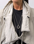【RUNDHOLZ】 UNISEX DOUBLE LAYERED ZIP-UP HOODIE_SAND CLOUD