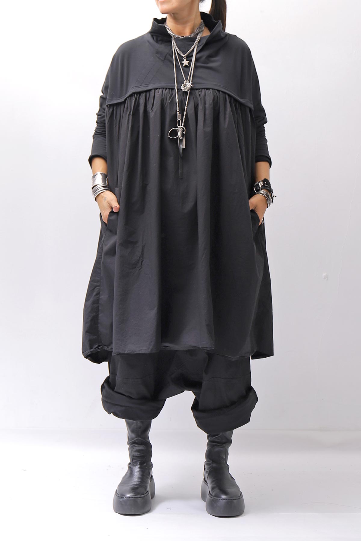 【RUNDHOLZ】 COTTON TUNIC DRESS_BLACK