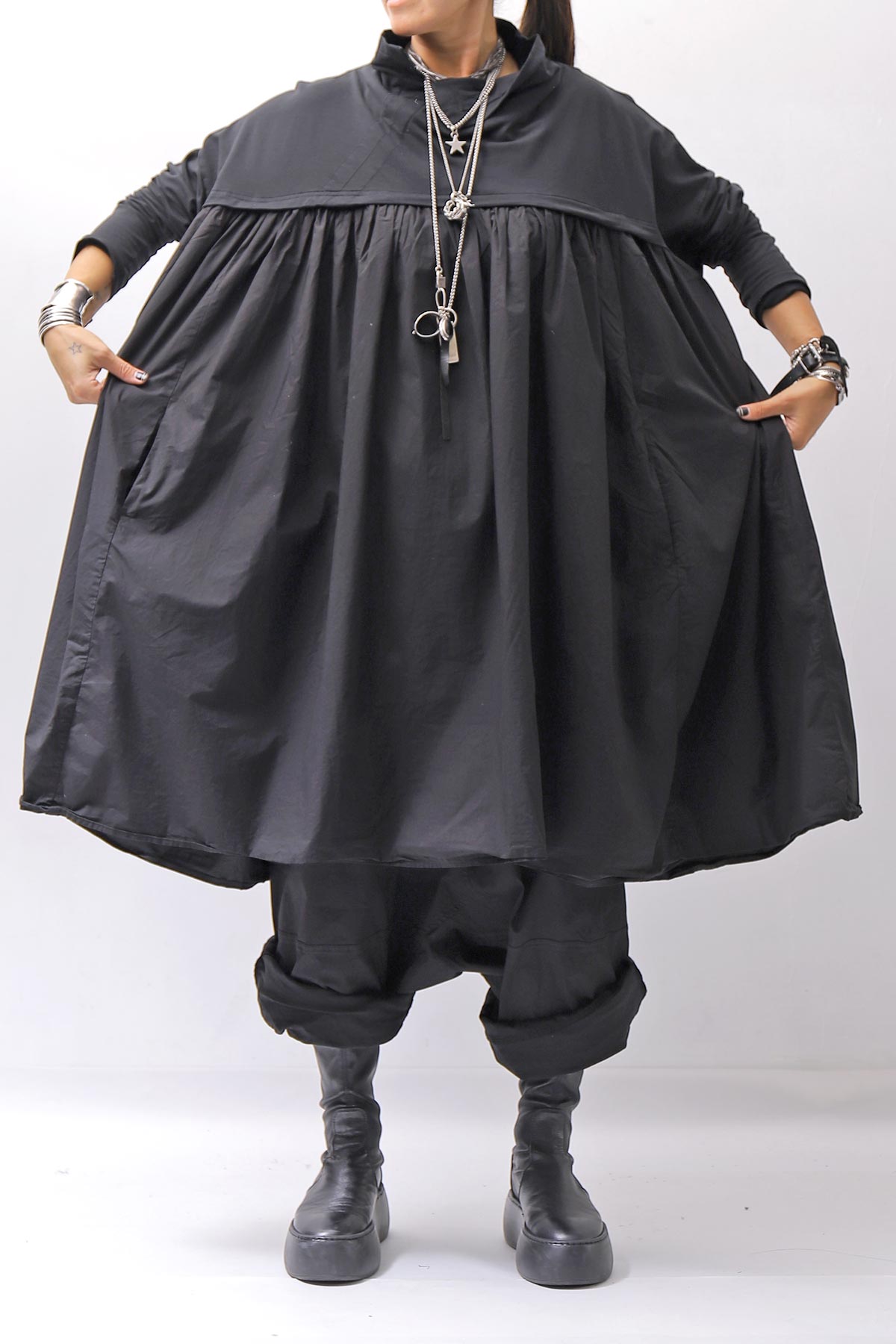 【RUNDHOLZ】 COTTON TUNIC DRESS_BLACK