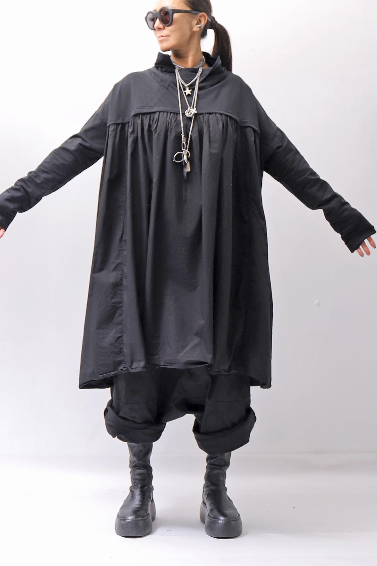 【RUNDHOLZ】 COTTON TUNIC DRESS_BLACK