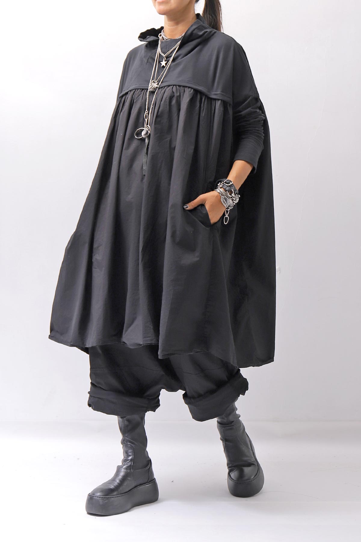 【RUNDHOLZ】 COTTON TUNIC DRESS_BLACK