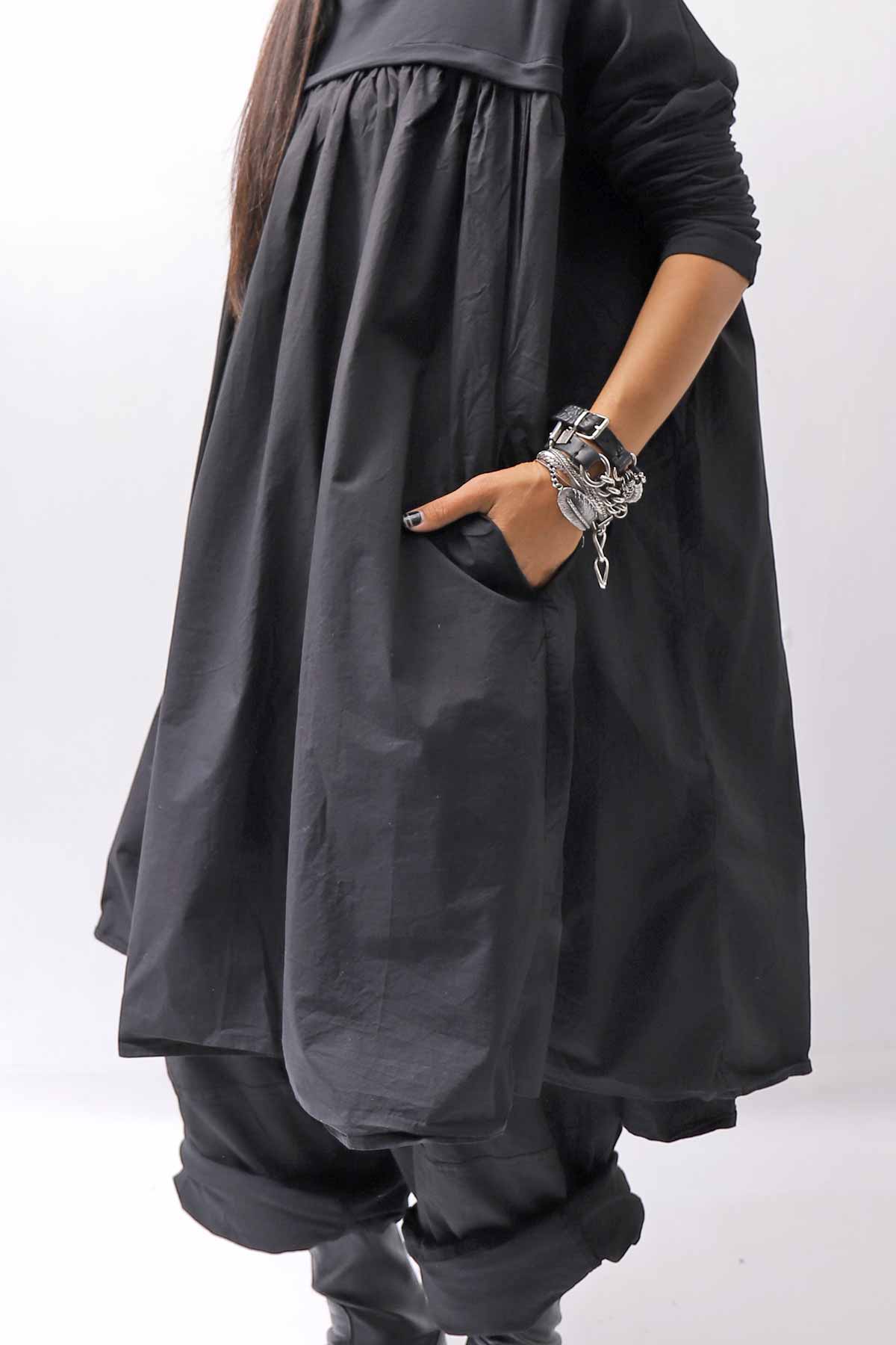 【RUNDHOLZ】 COTTON TUNIC DRESS_BLACK