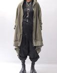 【bajra】 UNISEX 2WAY SWEAT ZIP-UP CARDIGAN 160QK03_MILITARY
