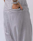 【studio b3】 UNSEX COTTON&SWEAT BOX SARROUEL PANTS RBB1974_PEARL OLD DYE