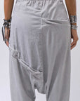 【studio b3】 UNSEX COTTON&SWEAT BOX SARROUEL PANTS RBB1974_PEARL OLD DYE