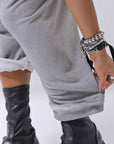 【studio b3】 UNSEX COTTON&SWEAT BOX SARROUEL PANTS RBB1974_PEARL OLD DYE