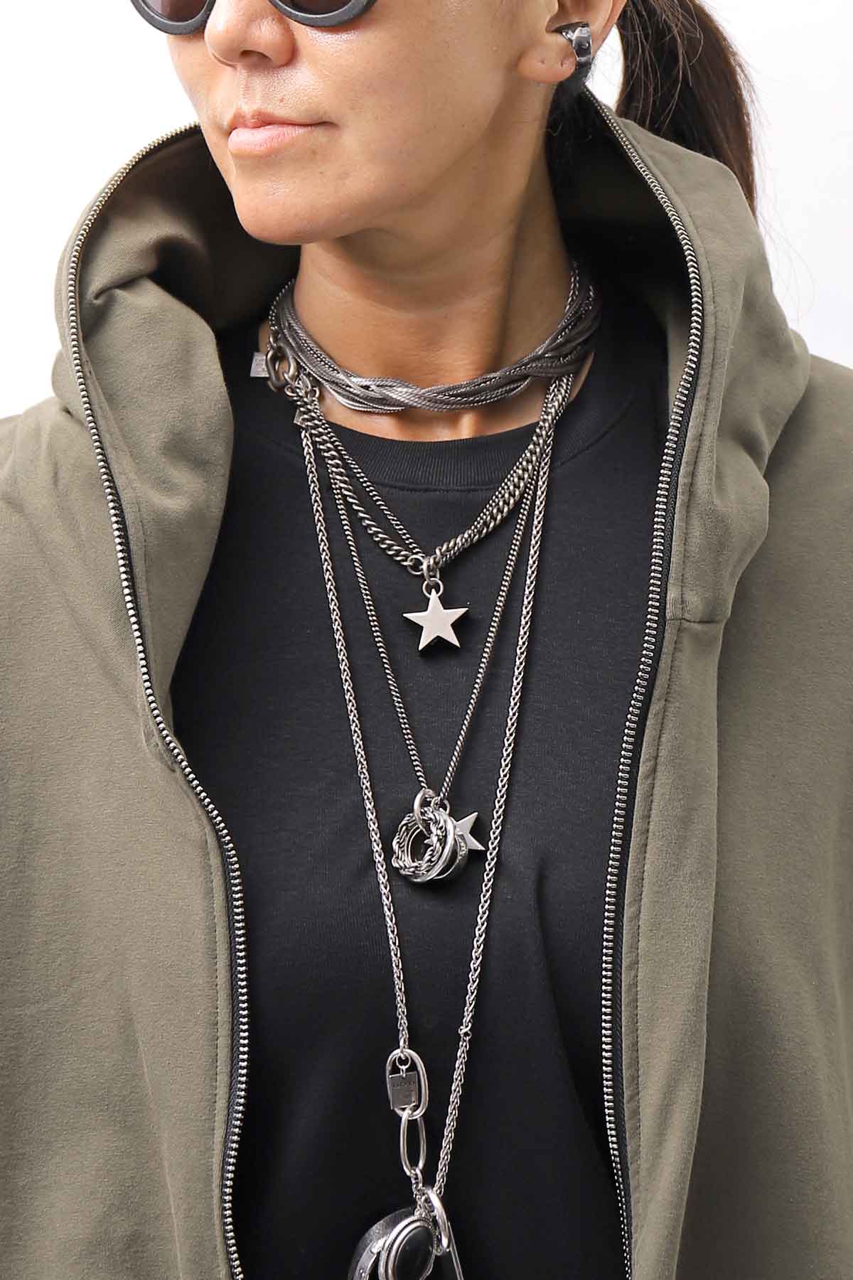 【bajra】 UNISEX 2WAY SWEAT ZIP-UP CARDIGAN 160QK03_MILITARY