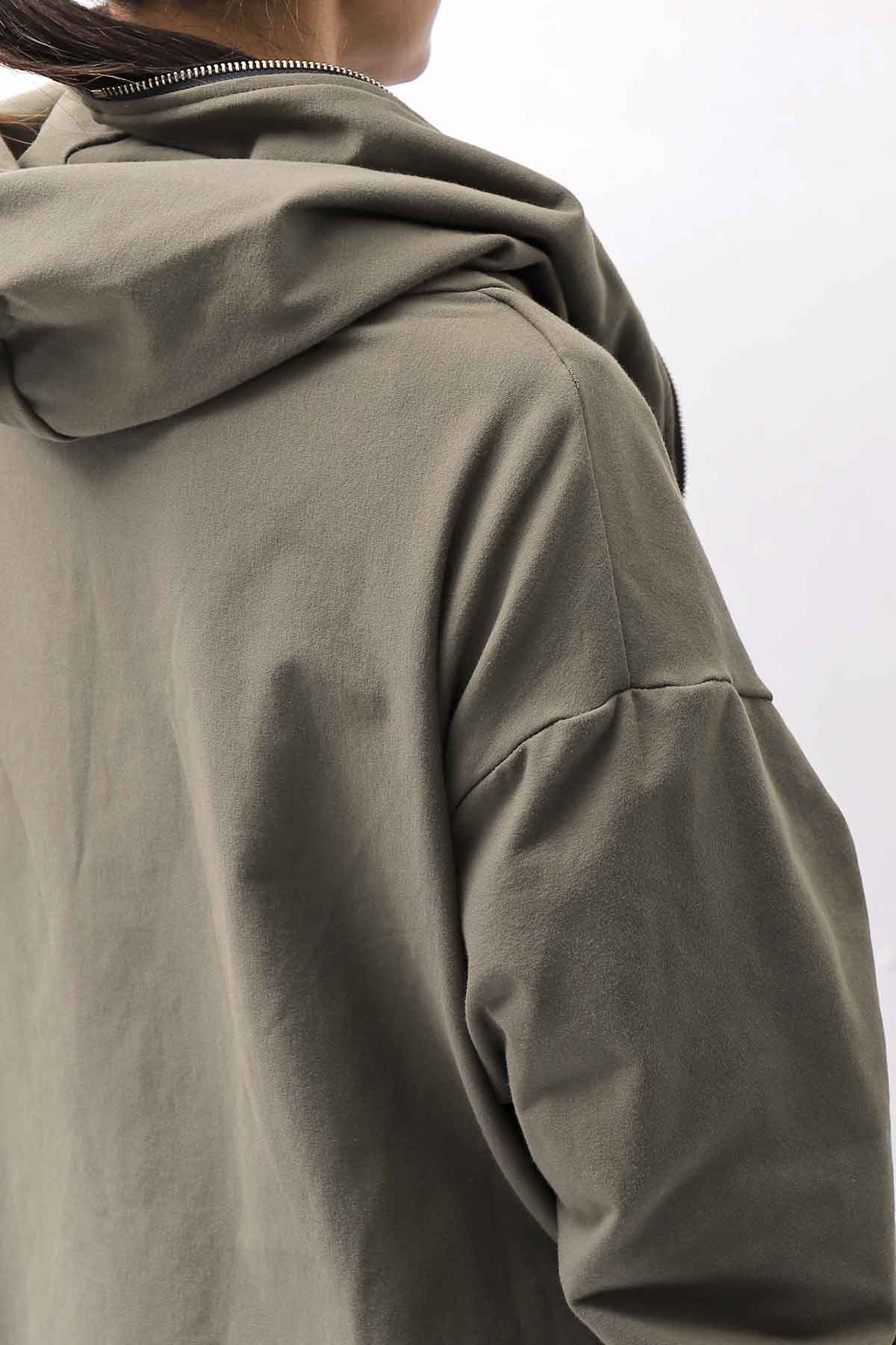 【bajra】 UNISEX 2WAY SWEAT ZIP-UP CARDIGAN 160QK03_MILITARY