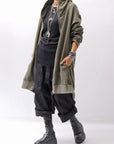 【bajra】 UNISEX 2WAY SWEAT ZIP-UP CARDIGAN 160QK03_MILITARY