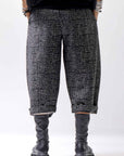 【NOSTRASANTISSIMA】 UNISEX TWEED FRONT TUCK PANTS P118_TWEED BLACK