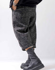 【NOSTRASANTISSIMA】 UNISEX TWEED FRONT TUCK PANTS P118_TWEED BLACK