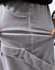 【studio b3】 UNSEX COTTON&SWEAT BOX SARROUEL PANTS RBB1974_PEARL OLD DYE