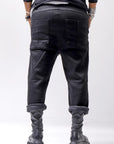 【thom/krom】 UNISEX SIDE COATING EASY DENIM PANTS MT87_BLACK COATED