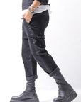 【thom/krom】 UNISEX SIDE COATING EASY DENIM PANTS MT87_BLACK COATED